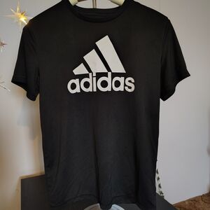 Adidas Kids Black Tee with White Logo